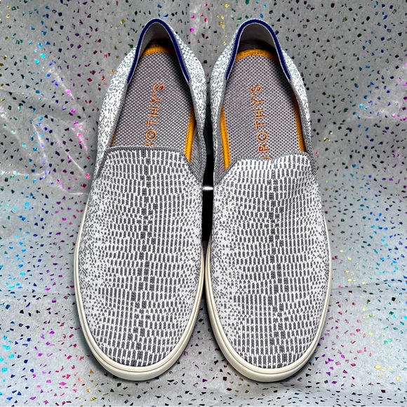 Rothy's Shoes - Rothy’s Opal Python White & Gray Slip On Sneakers - Retired